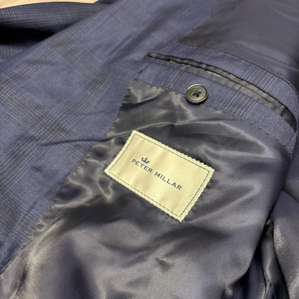 Peter Millar Flynn Classic Fit Blue Wool Suit Men's 50T 2 Piece Suit $895 - Picture 2 of 16